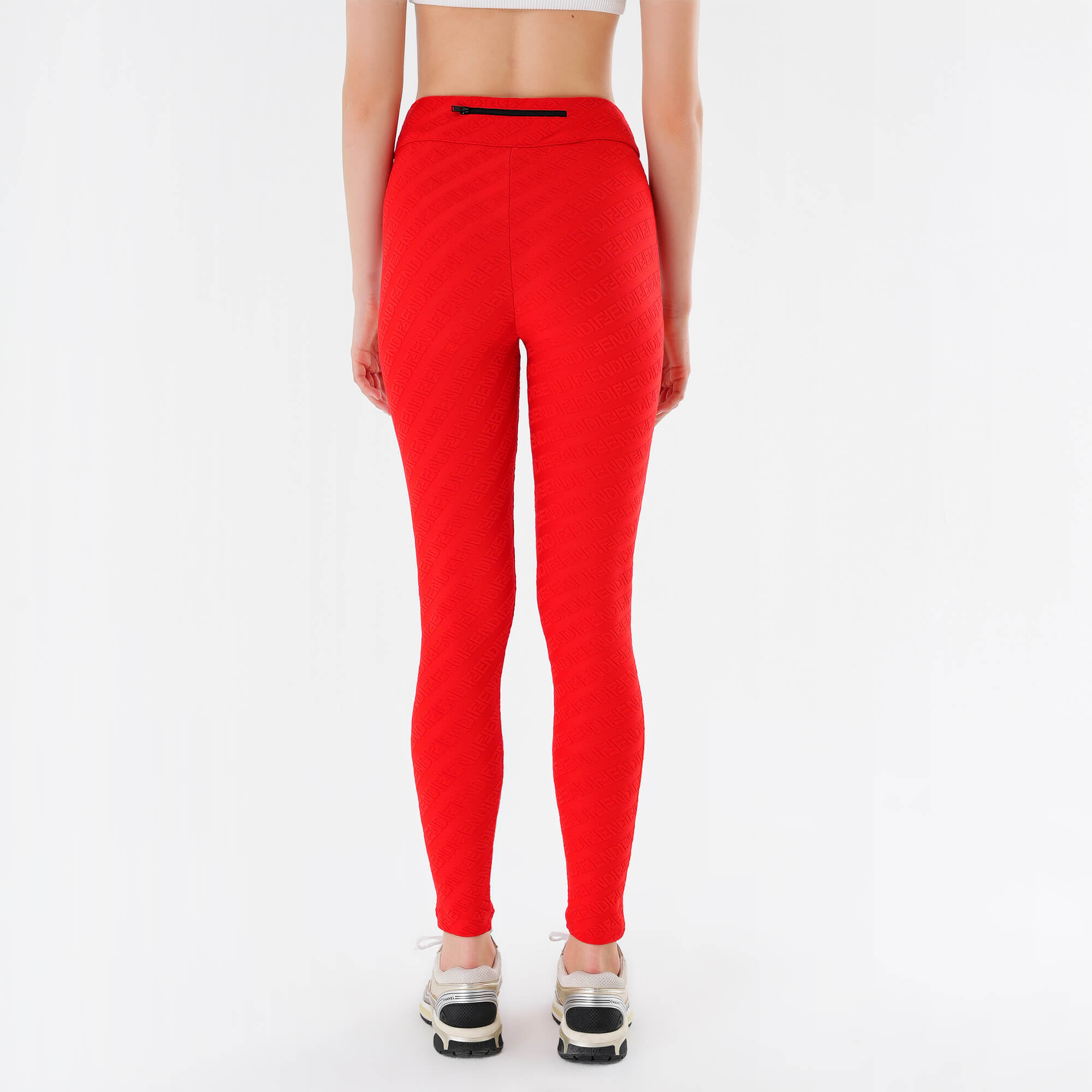 Fendi - Red Logo Leggings M